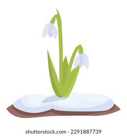 Spring flower icon cartoon vector. Grass flower. Flora summer