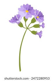 Spring flower icon. Floral element in watercolor. Symbol for designing greeting cards or invitations. Vector illustration