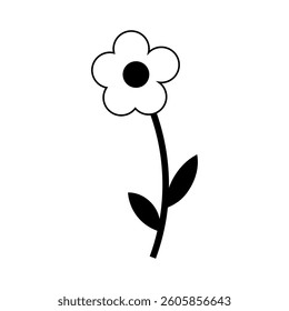 Spring flower icon vector. Flower illustration sign. Garden symbol. Greenhouse logo.