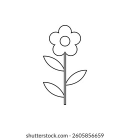 Spring flower icon vector. Flower illustration sign. Garden symbol. Greenhouse logo.