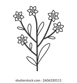 Spring flower icon vector. Flower illustration sign. Garden symbol. Greenhouse logo.