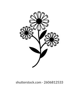 Spring flower icon vector. Flower illustration sign. Garden symbol. Greenhouse logo.