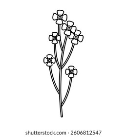 Spring flower icon vector. Flower illustration sign. Garden symbol. Greenhouse logo.