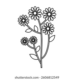 Spring flower icon vector. Flower illustration sign. Garden symbol. Greenhouse logo.