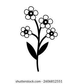 Spring flower icon vector. Flower illustration sign. Garden symbol. Greenhouse logo.
