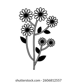 Spring flower icon vector. Flower illustration sign. Garden symbol. Greenhouse logo.