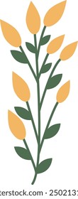 Spring Flower Illustration in Flat Cartoon Style. Isolated on White Background