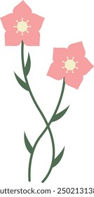 Frühlingsblumen-Illustration im flachen Cartoon-Stil. einzeln auf weißem Hintergrund