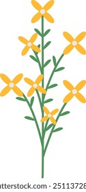Spring Flower Illustration with Flat Cartoon Design and Shape. Vector Icon Isolated on White Background