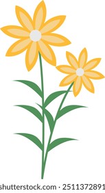 Spring Flower Illustration with Flat Cartoon Design and Shape. Vector Icon Isolated on White Background