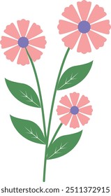Spring Flower Illustration with Flat Cartoon Design and Shape. Vector Icon Isolated on White Background
