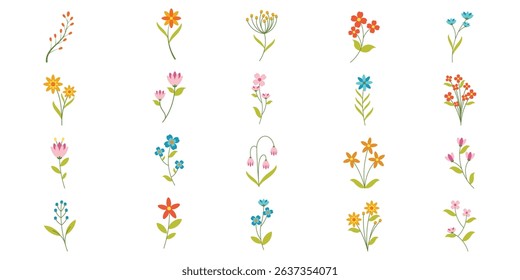 Spring Flower Illustration Flat Collection