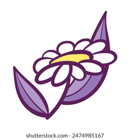 Frühlingsblumen-Illustration auf weißem Hintergrund.