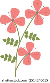 Spring Flower Illustration with Simple Design. Flat Vector Clipart