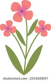 Spring Flower Illustration with Simple Design. Flat Vector Clipart