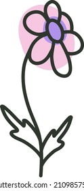 Flor de primavera, ilustración, vector sobre fondo blanco.