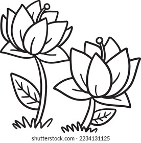 Spring Flower Isolated Coloring Page for Kids