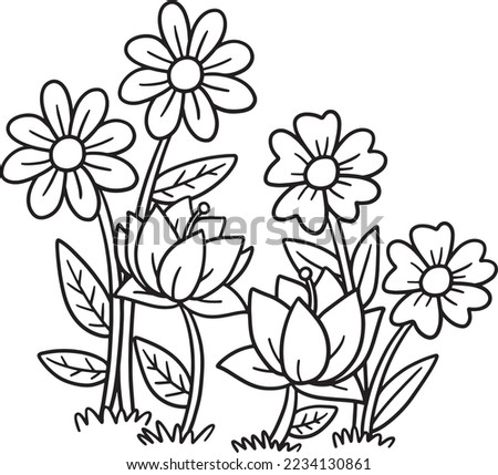 Spring Flower Isolated Coloring Page for Kids