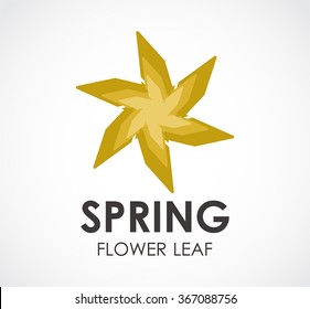Spring flower of leaf circle abstract vector and logo design or template plant nature business icon of company identity symbol concept
