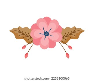 spring flower and leafs decoration
