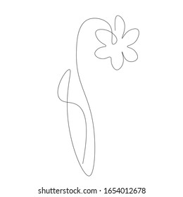 Spring flower line drawn. Vector illustration