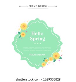 Spring flower line frame design
