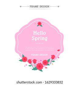 Spring flower line frame design
