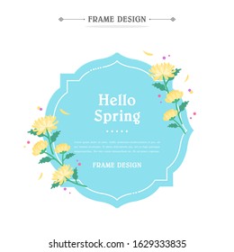 Spring flower line frame design
