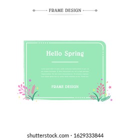 Spring flower line frame design
