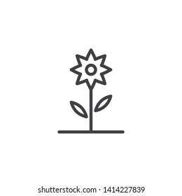 Spring flower line icon. linear style sign for mobile concept and web design. Abstract flower outline vector icon. Symbol, logo illustration. Vector graphics