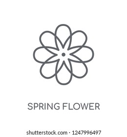 Spring Flower linear icon. Modern outline Spring Flower logo concept on white background from Agriculture Farming and Gardening collection. Suitable for use on web apps, mobile apps and print media.