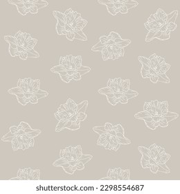 Spring flower narcissus seamless pattern for surface design. Vector background 