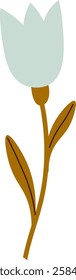 Spring Flower On Stem Vector Illustration