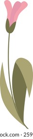 Spring Flower On Stem Vector Illustration