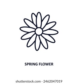 icono de contorno de flor de primavera. Ícono de línea delgada de la agricultura y la colección de jardinería. Vector editable aislado sobre fondo blanco