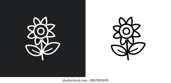 spring flower outline icon in white and black colors. spring flower flat vector icon from agriculture farming collection for web, mobile apps and ui.