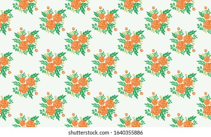 Spring Flower pattern background, with elegant of leaf and flower design.