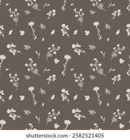 spring flower pattern with cornflowers daisies and clover