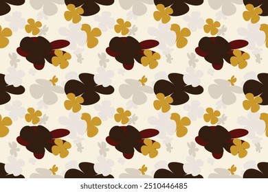Spring Flower Pattern With Simple Pretty, Little Floral Liberty Seamless Texture Background. Spring, Summer Romantic Blossom Flower Garden Seamless Pattern for Your Designs
