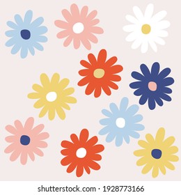 Spring flower pattern vector illustration.