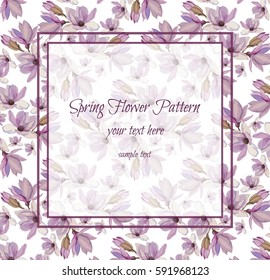 Spring Flower Pattern.Magnolias flower.Flower blossom.