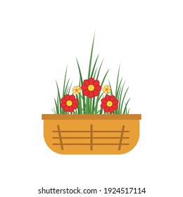 Spring Flower Red Flat Icon
