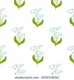 Spring  flower seamless pattern on a white background. Spring floral background.Vector illustration
