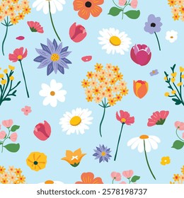 spring flower seamless pattern for tile,fabric square design