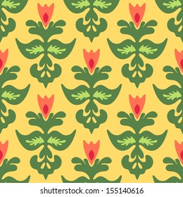 Spring Flower Seamless  Pattern Vector. Easter bsckground.