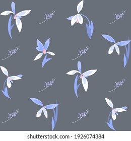 Spring flower seamless pattern, vector, illustration.