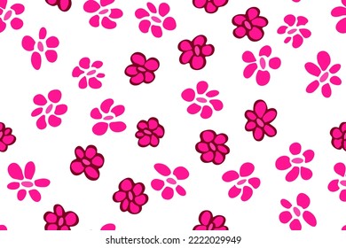 Spring flower seamless pattern vector tissue print design. Rustic floral fashion print. Pretty flower blossom background illustration. Wildflower abstract ornament. Natural botany poppy flourish.