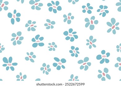 Diseño de impresión de pañuelos de Vector sin patrón de flores de primavera. Estampado de moda floral rústico. Pequeña ilustración de fondo de flor. Ornamento de flor silvestre. Elegante estampado de moda floral.