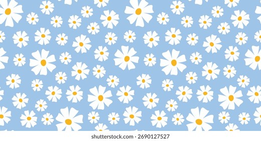 Ilustração de vetor de padrão contínuo de flor de mola. Fundo bonito com flores de verão. 