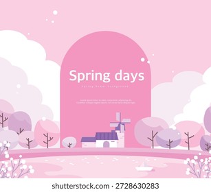 Fondo de marco sentimental de flor de primavera